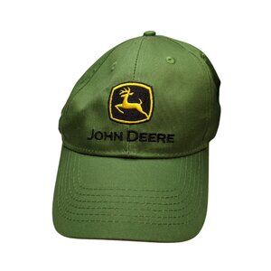 John Deere Hat Baseball Cap Green Embroidered Velcro Strap